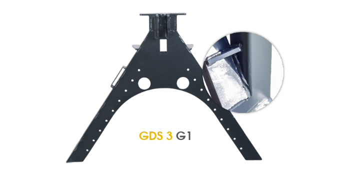 Verschweißte Montage mit dem GDS 3 G1 Geräterahmen